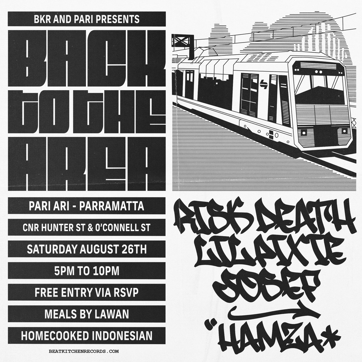 BACK TO THE AREA - AUGUST 26TH PULL UP. BIG LOVE 2 PARI &amp; <a href="/bunnings__/">ursula kale guin</a> FOR HOLDING US DOWN beatkitchenrecords.com/back-to-the-ar…