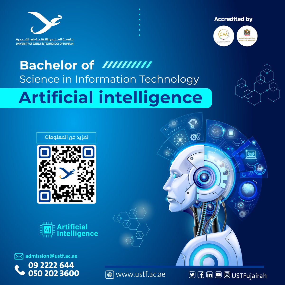 fujairahuni's tweet image. Enroll Now for the Future: USTF's BSc in Electrical Engineering - AI specialization. Embrace a curriculum that cultivates innovation and empowers you to create an AI-driven impact.
#AIProgram
#AIStudies
#USTFAI
#AIEngineering
#FutureTech
#AIInnovation
#AIEducation