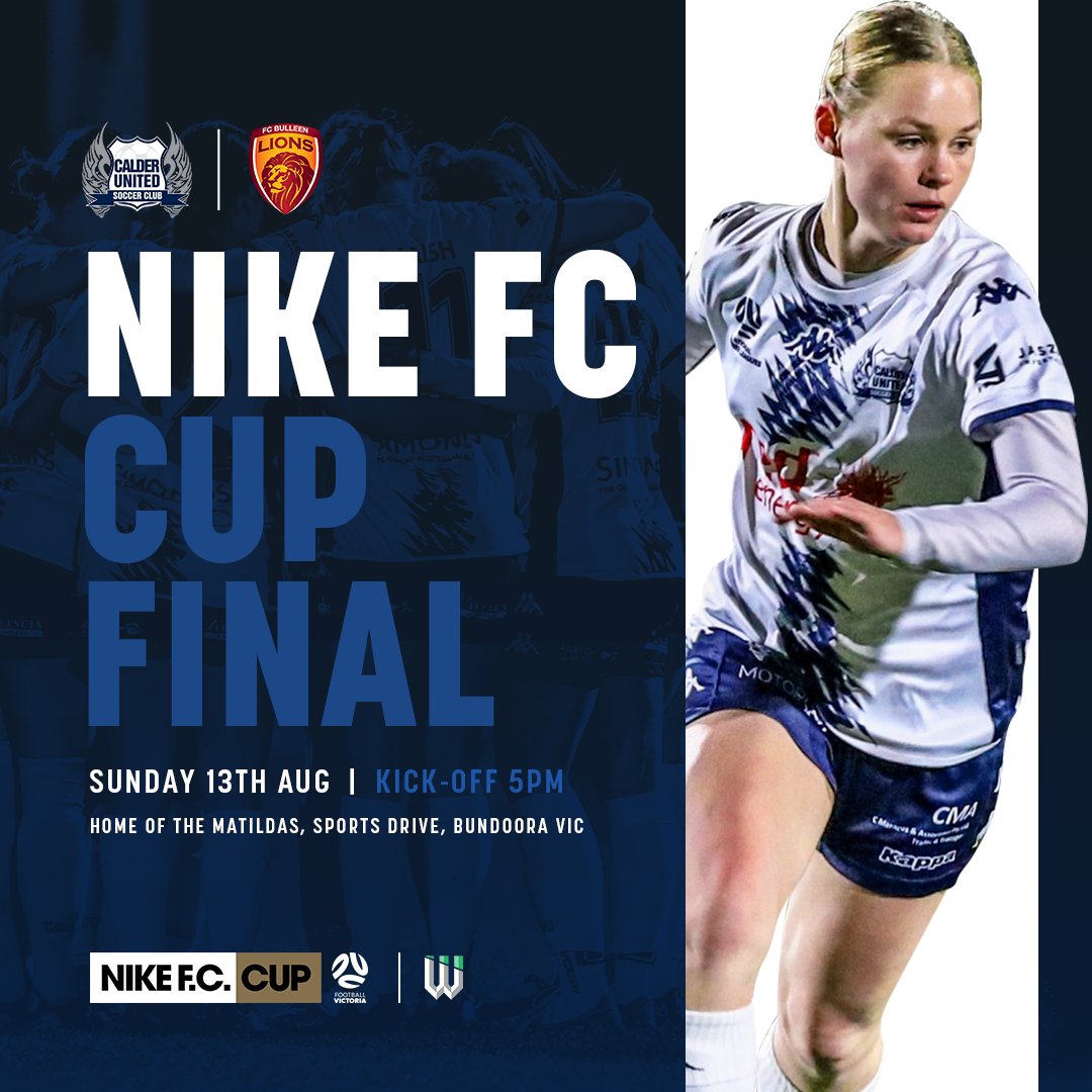 This Sunday Calder United go head-to-head with FC Bulleen Lions for the Nike FC Cup Grand Final 👊

Calder United are looking to take down NPLW top of the table team, while FC Bulleen Lions are hoping to defeat five-time Nike FC Cup winners.

See you there, go Calder 💪