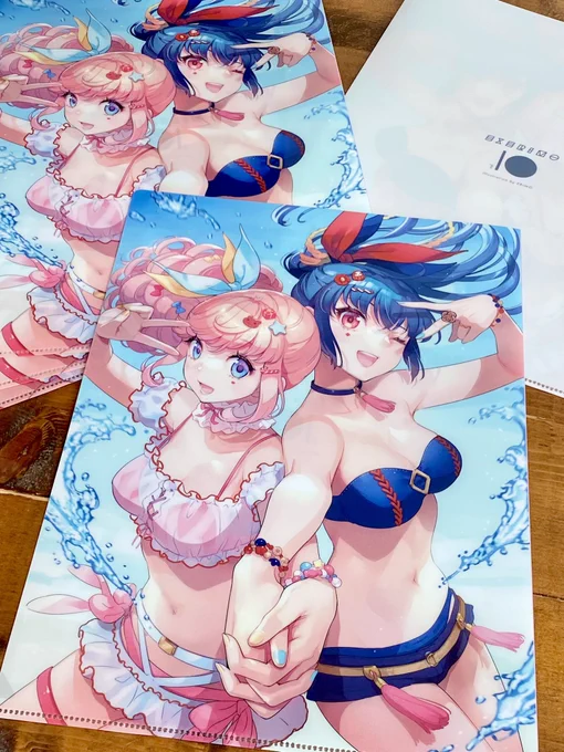 セットのクリアファイルが届きました!夏らしい爽やかクリアな仕上がりでとても可愛いです!ぜひもらっていってください #c102 