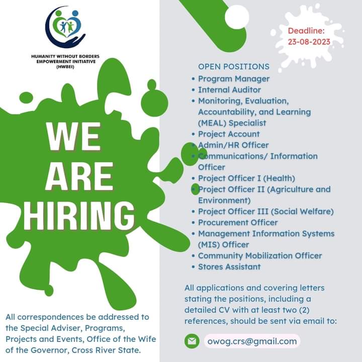 Vacancy!!! #jobopportunity @EduEle5 @CalabarBlog @sal_empress @fejosprem @OnemTyna