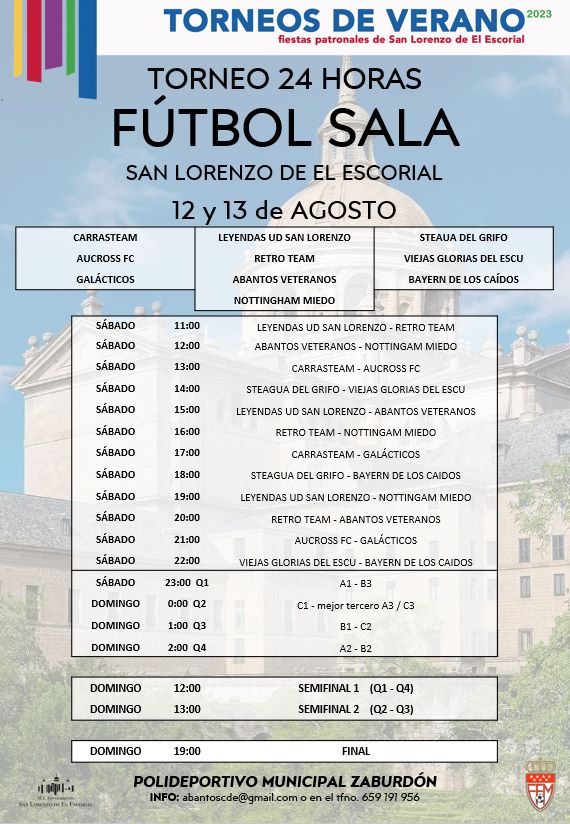 UD San Lorenzo Abantos FS (@cdeabantos) on Twitter photo Ya tenemos calendario para el Torneo 24h de Fútbol Sala de <a href="/aytosanlorenzo/">Ayto. San Lorenzo</a>. Mucha suerte a todos los participantes! Ya tenemos calendario para el Torneo 24h de Fútbol Sala de <a href="/aytosanlorenzo/">Ayto. San Lorenzo</a>. Mucha suerte a todos los participantes!