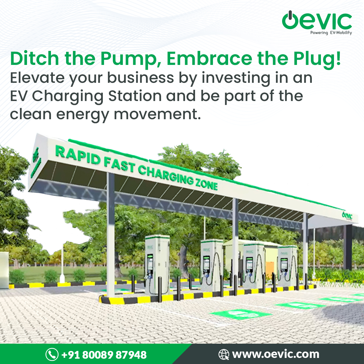 Ditch the Pump, Embrace the Plug!
Elevate your business by investing in an EV Charging Station and be part of the clean energy movement.

For EV Charging Solutions Contact Us!
📱+91 8008987948
🌐 oevic.com

#EVChargingStation #CleanEnergy #Sustainability #GoGreen