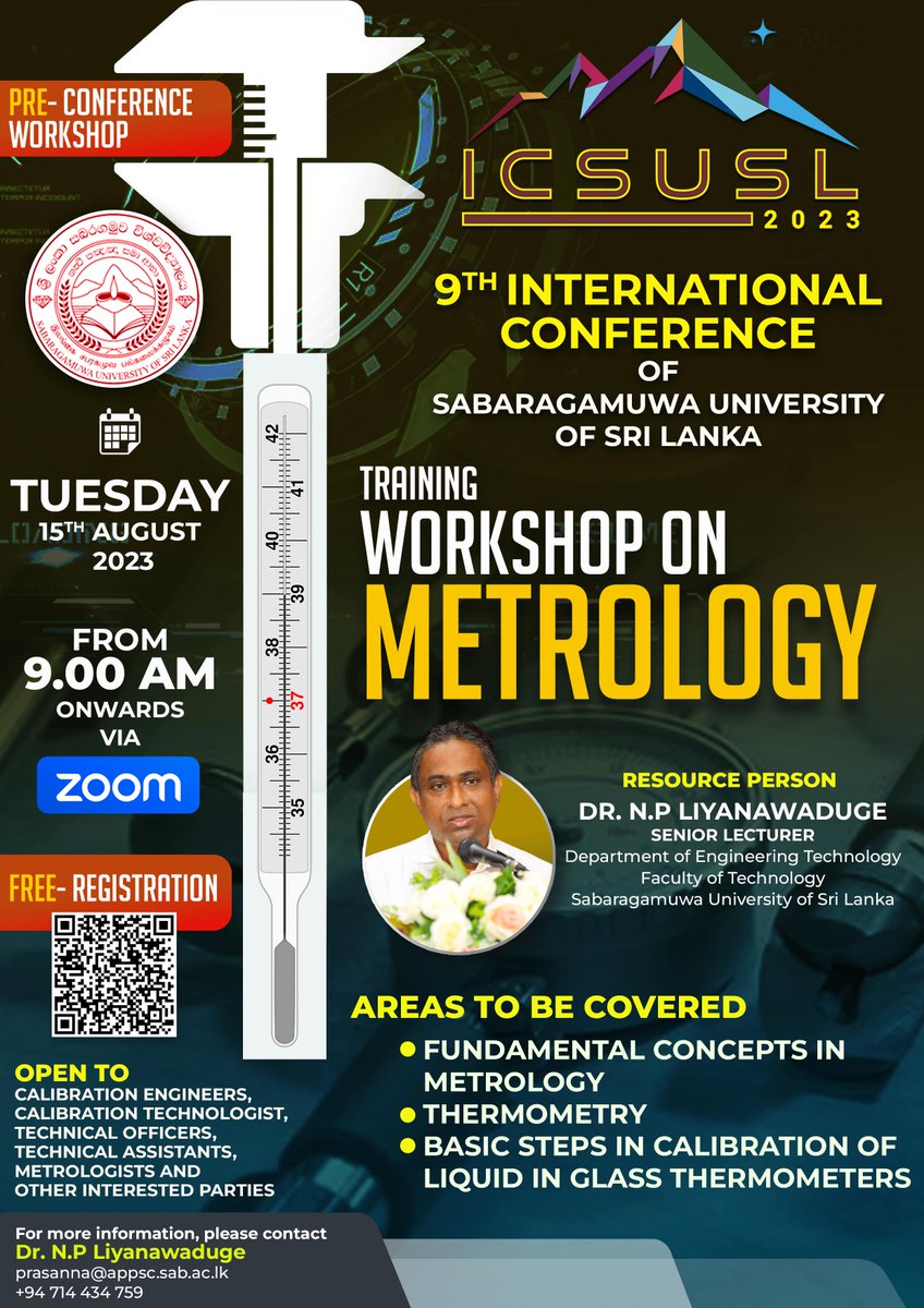 Pre-conference Event - ICSUSL 2023: Training Workshop on Metrology
