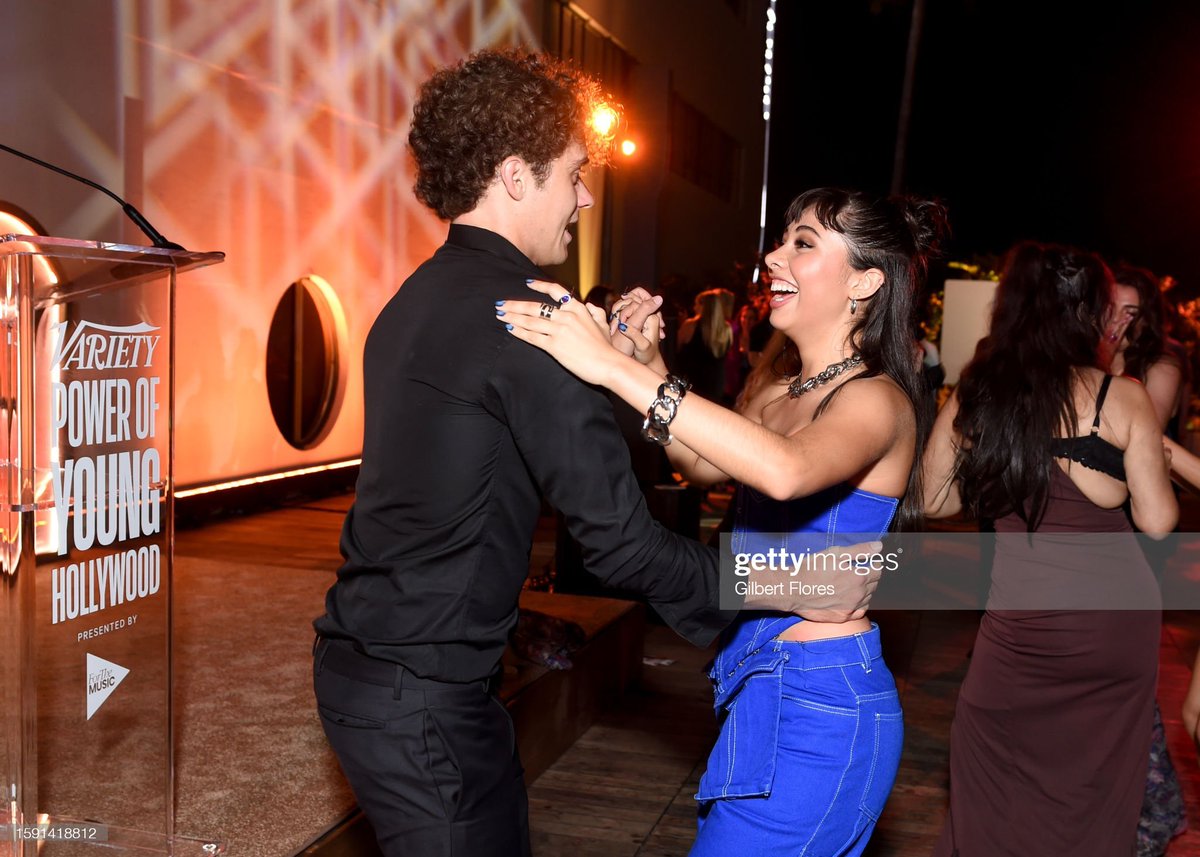 .<a href="/joshuatbassett/">Joshua Bassett</a> and Xochitl Gomez dancing at the Variety Power of Young Hollywood event in Los Angeles.

©️Gilbert Flores/Getty Images