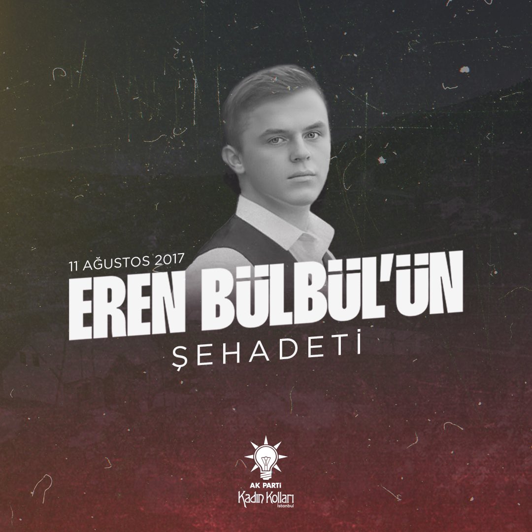 akkadinistanbul's tweet photo. Trabzon'un Maçka ilçesi kırsalında 11 Ağustos 2017'de, hain teröristlerce şehit edilen #ErenBülbül'ü ve Jandarma Astsubay Kıdemli Başçavuş #FerhatGedik’i rahmetle ve minnetle anıyoruz.

#İyikiVarsınEren https://t.co/9FSS2E3p9i
