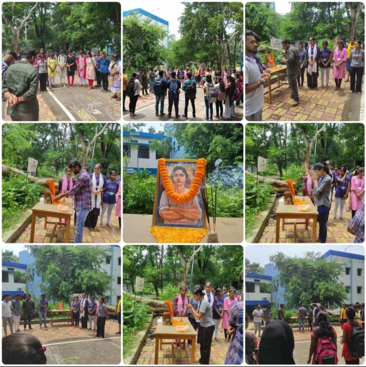 DGCSUtmcp's tweet photo. Today, @DGCSUtmcp paid floral tributes to India's first martyr Khudiram Bose on his death anniversary in the college premises. All the students saluted this brave son of Bengal with flowers.
#khudirambose #DGCSU #TMCP #WBTMCP https://t.co/p2HmnPKilr