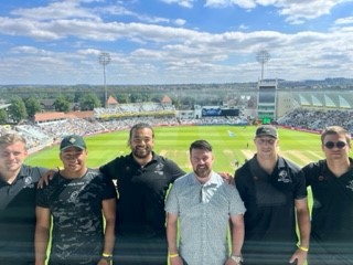 NottinghamRugby's tweet image. A massive thank you to @greeneking for inviting us to their hospitality day at Trent Bridge for The Hundred earlier this week! 🏏☀️
We had a great afternoon meeting everyone and learning more about the new beers!

#flinteye #levelhead #greeneking