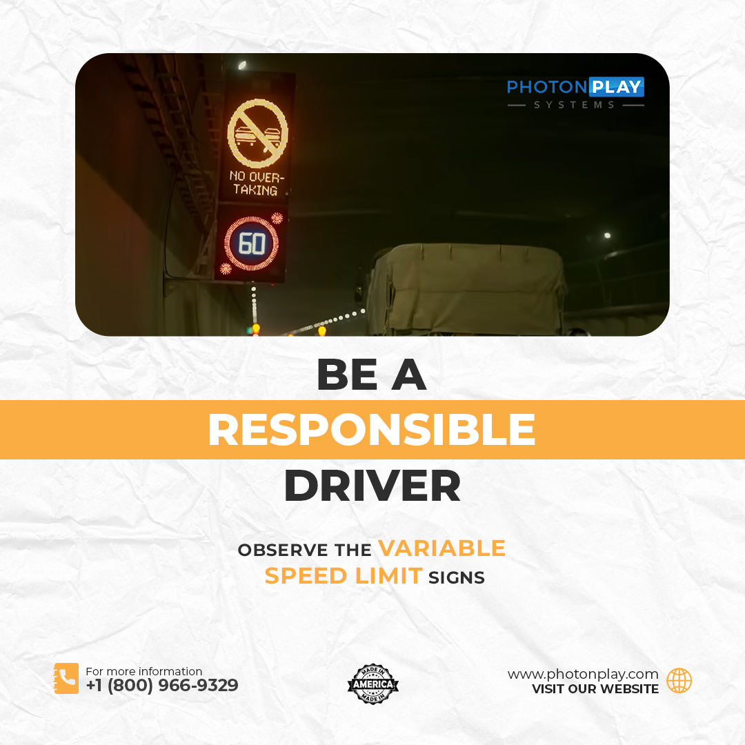 PhotonplayInc's tweet image. Be A Responsible Driver: Observe The Variable Speed Limit Signs

photonplay.com/variable-speed…
#photonplay #vsls #vms #roadsafety #safedriving #trafficrules #yourspeedsign #roadsafety #speedlimit #Speeding #speedlimitsign #trafficcontrol #speedcontrol #safedriving #safedrivingtips