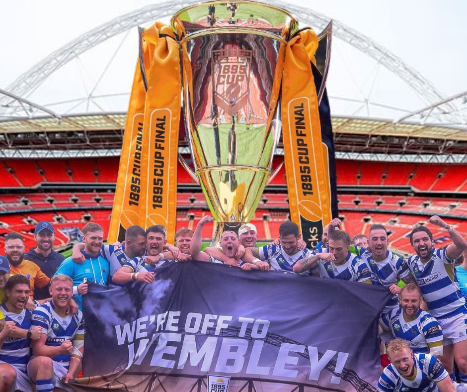 We want to wish the <a href="/HalifaxPanthers/">Halifax Panthers 🐾</a> all the best in the big smoke. Safe travels to the team and fans making their way to WEMBLEEEYYYY!!! 

Let’s bring home the 1895 cup. All the town is behind you 🔵⚪️

#oneteam #Fax150