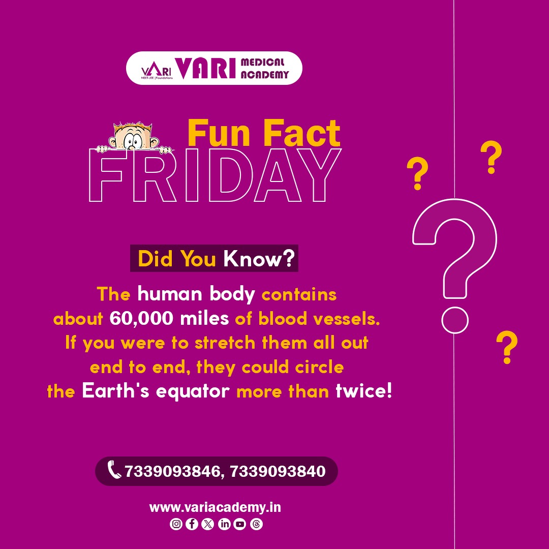 variacademy's tweet image. Share your thoughts💭 in the comments section?
Contact: 7339093846, 7339093840
#FascinatingHumanAnatomy #neetrepeaterprogram #funfactfriday #neetpreparation #neetcoachingcentre #neetrepeater #medicalentranceexam #medicalaspirants  #DidYouKnow #BodyWonders #varimedicalacademy