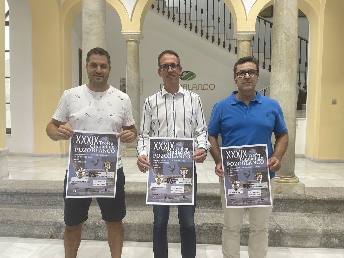 Presentado el XXXIX Trofeo Ciudad de Pozoblanco XXI Memorial Juan Sepúlveda.

📅 16 de Agosto a las 21:00
🏟️ Municipal de Pozoblanco 
🆚 <a href="/CordobaCF_ofi/">Córdoba CF</a> “B”
💶 5€