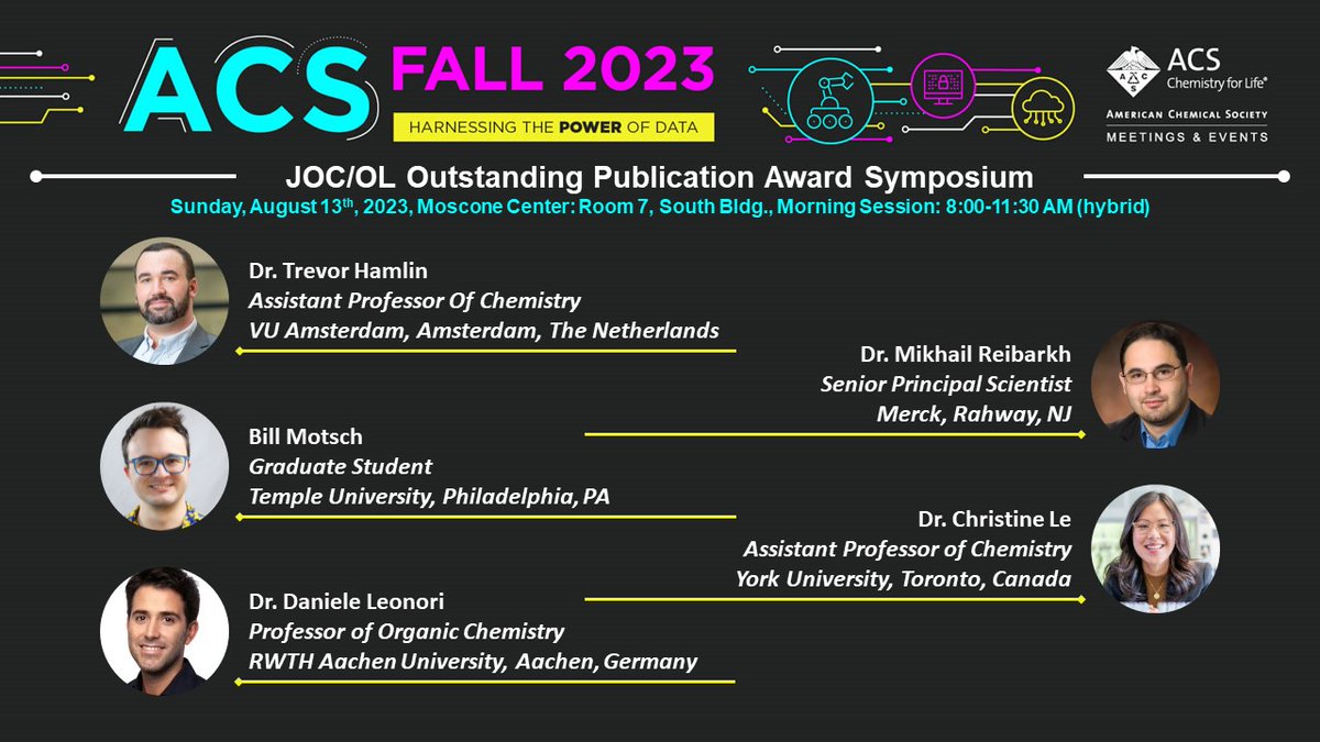 If you are going to be at #ACSFall2023 in San Francisco, or even if you aren't, please join us Sunday morning at 8:00 PST for the <a href="/JOC_OL/">J Org Chem/Org Lett</a> 2023 Outstanding Publications of the Year Lectureship Symposium! Good Stuff. go.acs.org/5NB