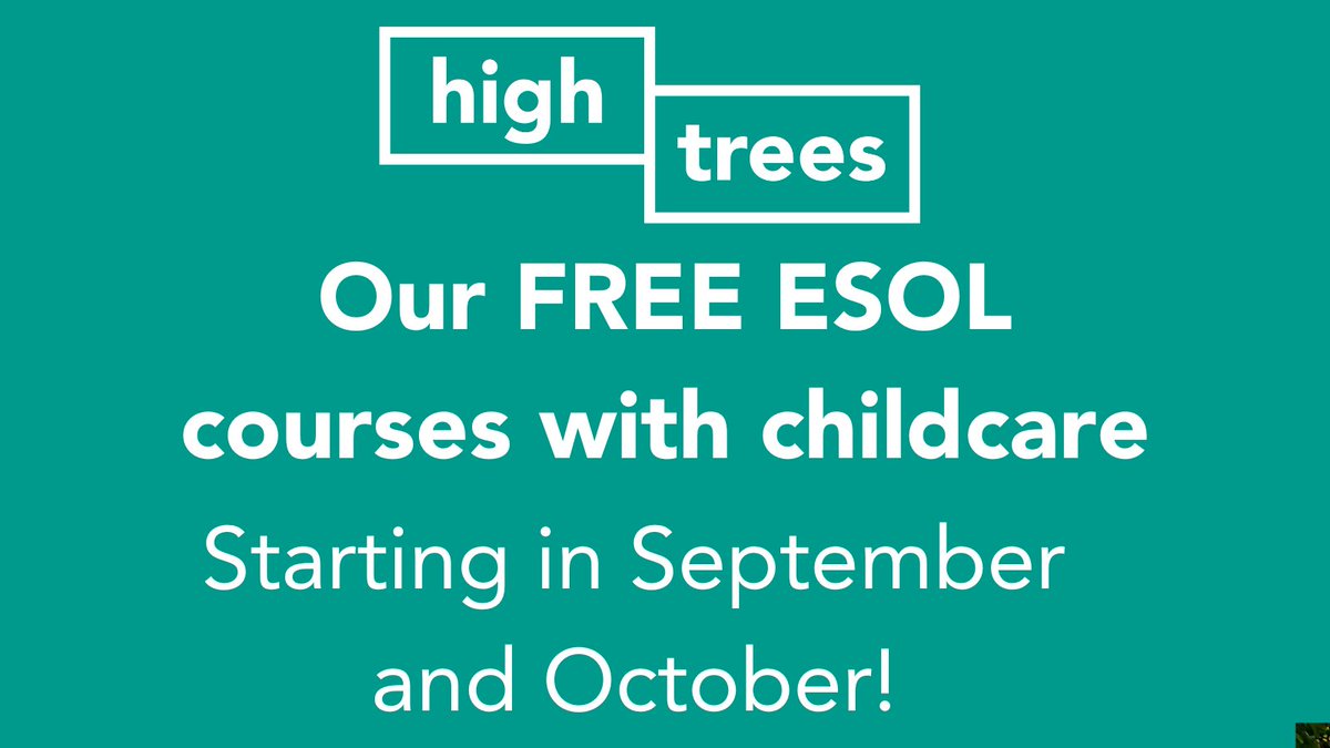 🎉Our ESOL courses with childcare start in September and October at...

⭐Sunnyhill Children's Centre
⭐Hitherfield Children's Centre
⭐Jubilee Children's Centre

Click here for our course timetable: high-trees.org/adult-educatio…