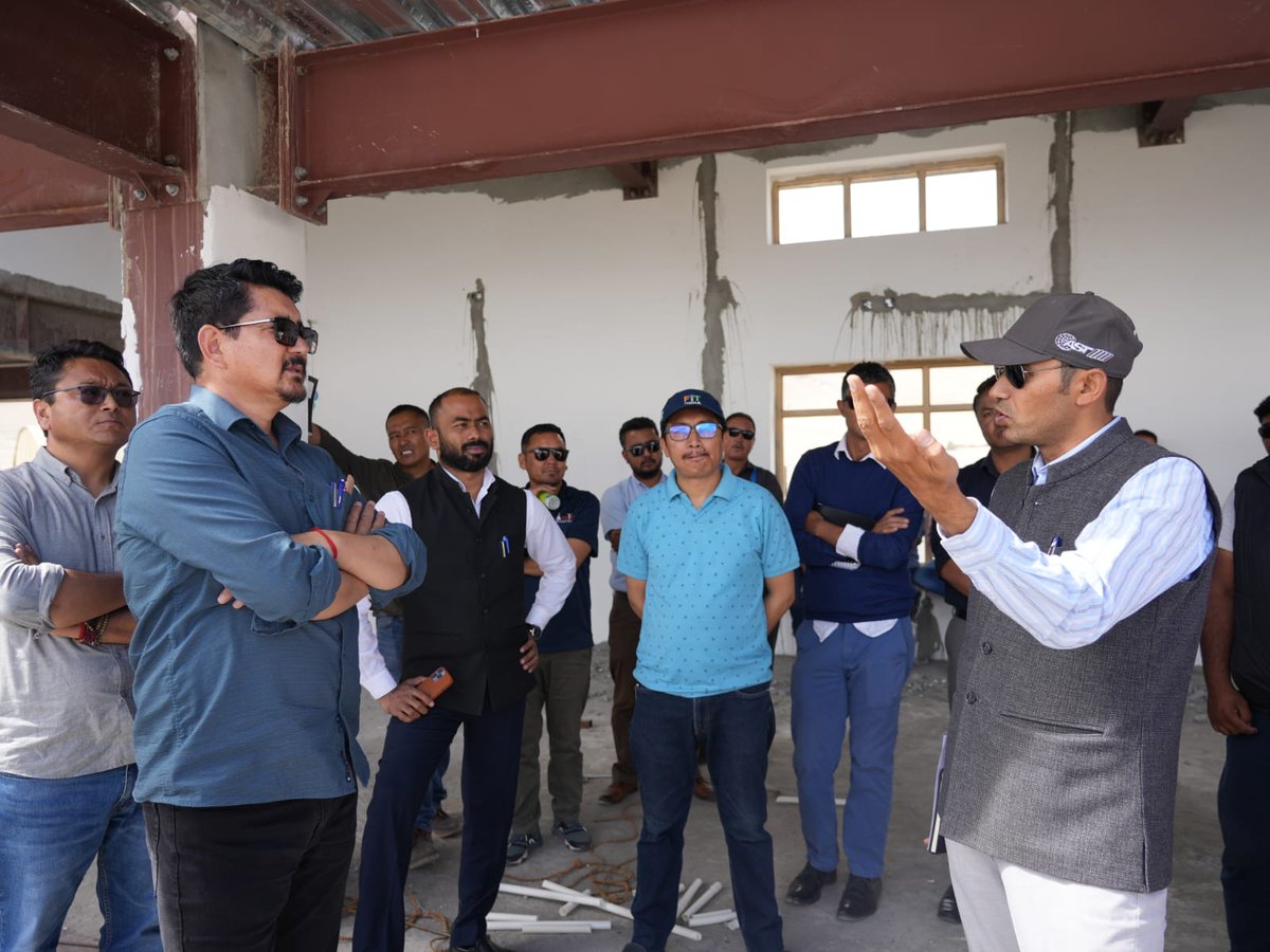 LAHDC_LEH's tweet photo. CEC @tashi_gyalson along with MP Ladakh @jtnladakh, Dy Chairman @Angchuk5, Secy Sports @Ravinder_Dangi1 &amp; @DC_Leh_Official Santosh Sukhadeve visited Astroturf Open Stadium to inspect ongoing preparations for upcoming 'Climate Cup' Football Tournament. https://t.co/1rN44f63D1