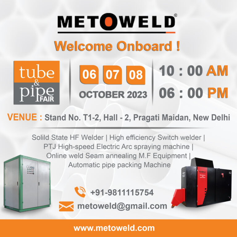 metoweld's tweet photo. Metoweld Electro Pvt. Ltd. hereby sincerely invite you all to visit our Booth T1-2, hall 2, Pragati Maidan, New Delhi from October 6th to October 8th.
We are looking forward to meeting you at the Exhibition.
For Any Query: Call us on 9811115754
Or visit: https://t.co/ZDNJJrM4KC https://t.co/Koz0Ym34oE