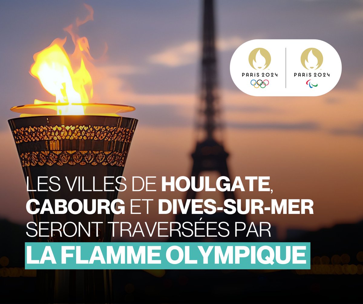 #ACTU @Ville_Cabourg, #DivesSurMer et #Houlgate accueilleront la #FlammeOlympique, dans le cadre des jeux de @Paris2024. Cet événement historique marque l’ambition du #territoire de prendre part à cette manifestation internationale et de mettre en avant notre #patrimoine.
