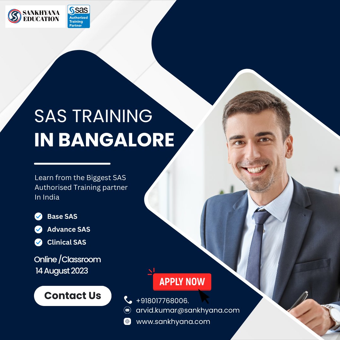 sankhayana's tweet photo. Join our SAS course and start your journey
Register Here : - https://t.co/NT8Yct5tvs
+91 8017768006
arvind.kumar@sankhyana.com
https://t.co/54iIQjVfa0
#SankhyanaEducation #sankhyana #SAS #bangloreinstitute #tranining #basesas #advancesas #clinicalskills #trainingcourse #finance https://t.co/CK3RwW4cr0