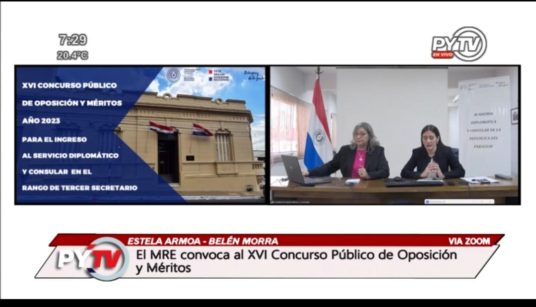 Hoy estuvimos en el Programa "Noticiero Paraguay" con Jessica Mendoza y Amancio Ruíz para hablar de la convocatoria al XVI Concurso Público de Oposición y Méritos para el ingreso a la carrera diplomática. Conocé más sobre este proceso:
➡️mre.gov.py/index.php/xvi-…