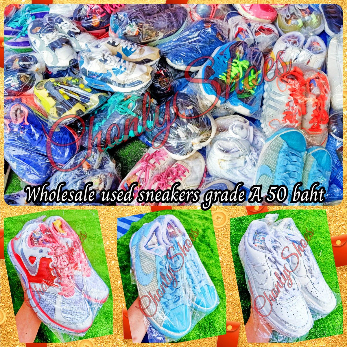 chonlyshoes1's tweet photo. 👟Wholesale used sneakers grade A 50 baht.  Products Korea brand mix brand.  Good condition and clean, few flaws. Products ready to sell every pair.😍

#usedshoes #usedshoeswholesale #secondhandshoes #ukayphilippines #usedsneakers  #secondhandshoes #Sneakers https://t.co/JneMSj93V4