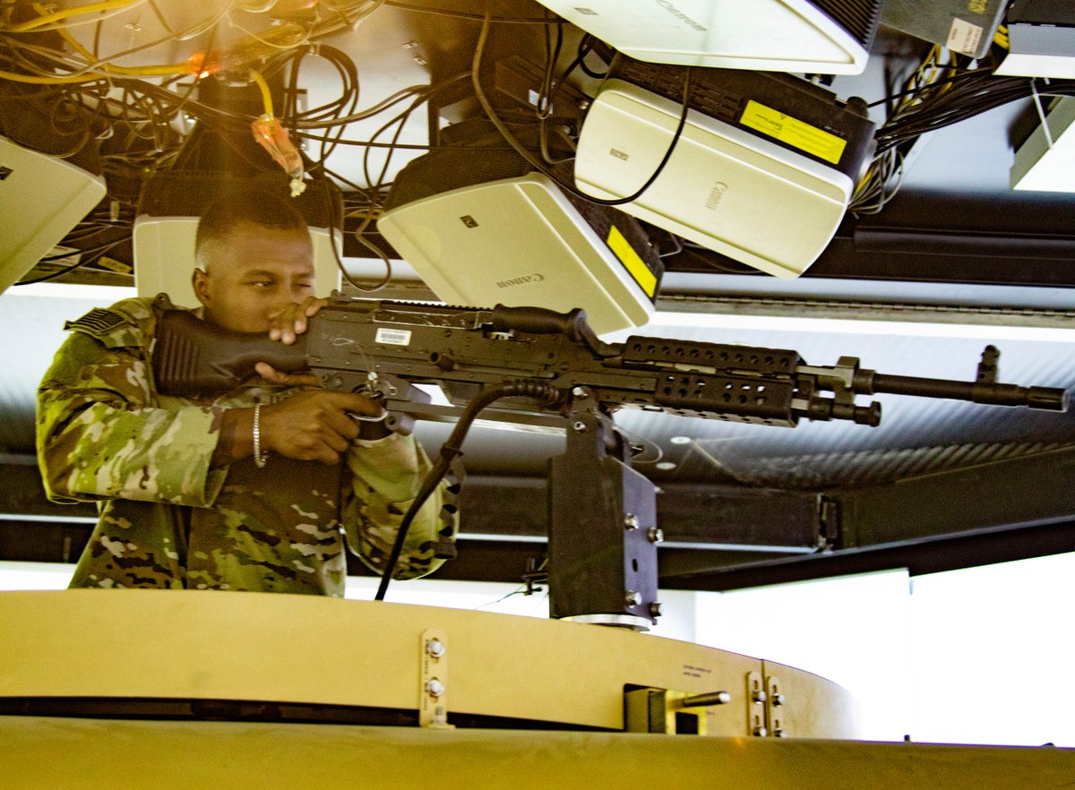 TFSpartan's tweet photo. Soldiers assigned to the 155th Armored Brigade Combat Team, train on a Reconfigurable Vehicle Trainer at Camp Buehring, Kuwait. This training allows Soldiers the opportunity to enhance their readiness while #TaskForceRifles under #TaskForceSpartan and #OperationSpartanShield https://t.co/gyqOBxyh2z