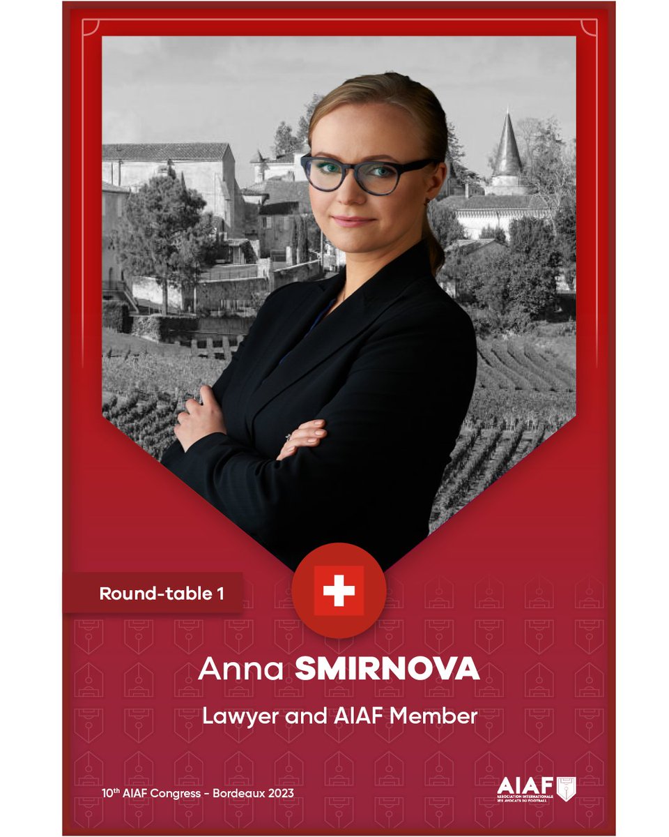 aiaflaw's tweet photo. 💥Speaker Alert 💥

Very happy to announce that @AnnaSmirnova3 will be with us in Bordeaux - RT 1 “Football &amp; War”

Join us now… ⤵️

🔴Register here ➡️https://t.co/PFDDHLpxE2

🔗More information: https://t.co/LUGWbJlleu

#AiafCongress #speaker #sportbiz #footballlaw https://t.co/dqj8enlN2d