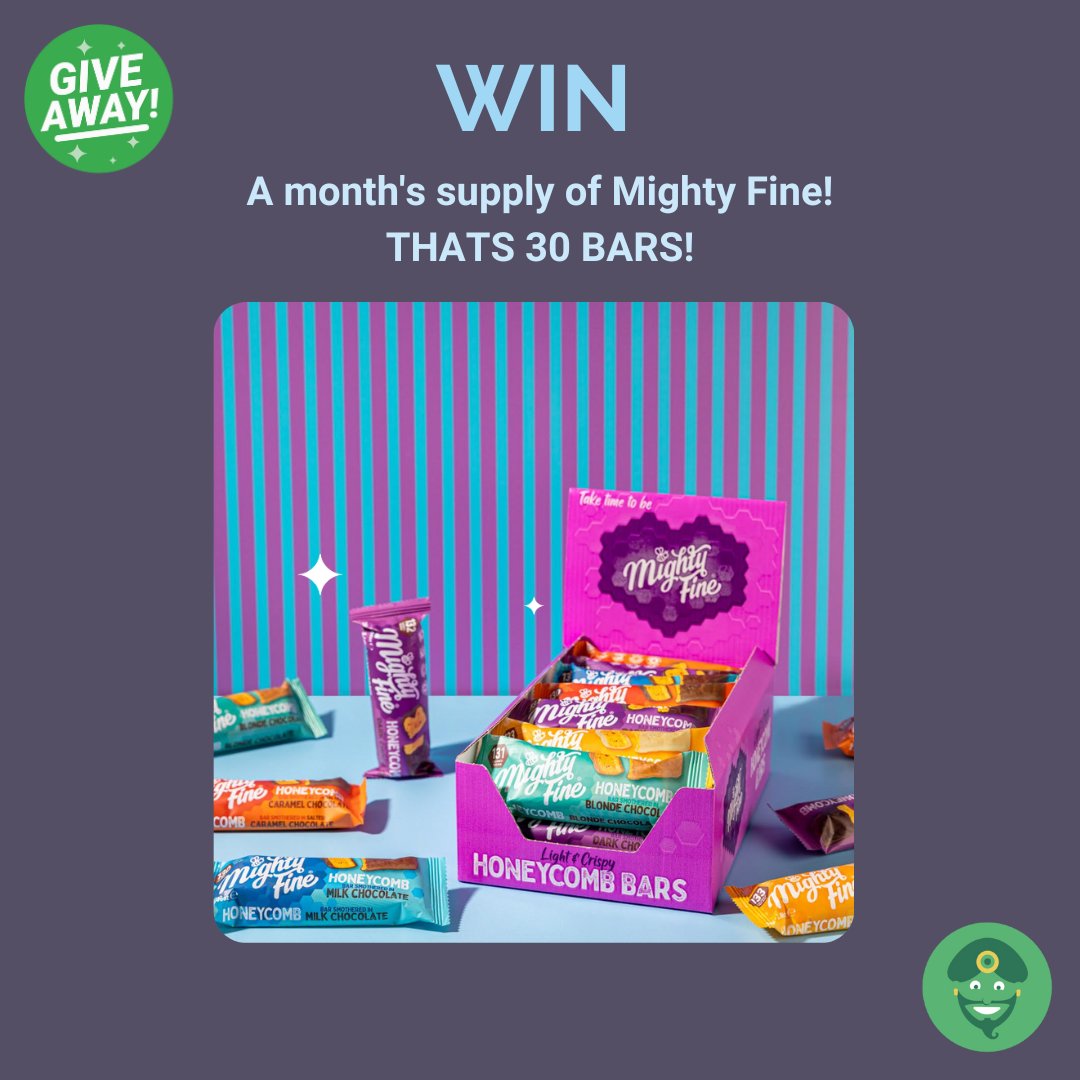 GreenJinn (@greenjinnapp) on Twitter photo GIVEAWAY!! 🙌 Win a limited 30 Mighty Fine bars!
To enter:
1. Like & RT 📷 <a href="/mightyfineuk/">Mighty Fine</a>
2.Tag a friend you'd like to share this with (+1 entry per comment)
T&C’s: UK only. Ends 18/08 #giveaway #shopsnapsave #greenjinnapp #bar #freebies GIVEAWAY!! 🙌 Win a limited 30 Mighty Fine bars!
To enter:
1. Like & RT 📷 <a href="/mightyfineuk/">Mighty Fine</a>
2.Tag a friend you'd like to share this with (+1 entry per comment)
T&C’s: UK only. Ends 18/08 #giveaway #shopsnapsave #greenjinnapp #bar #freebies