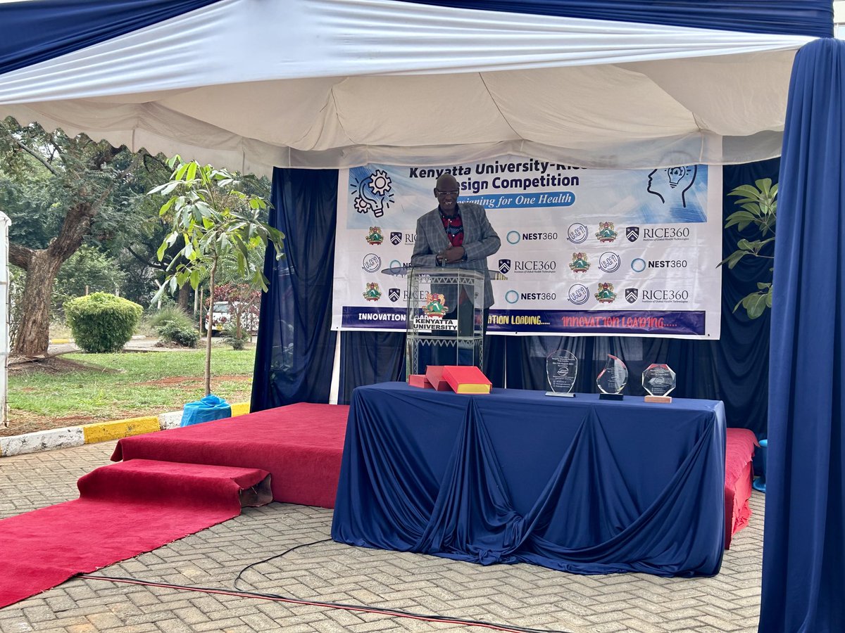 TuchiKhasandi's tweet photo. DrJames Koskei giving welcome remarks at the ⁦@KenyattaUni⁩ and ⁦@rice360glht⁩ 2023 design competition https://t.co/GuMNBtS8Yh