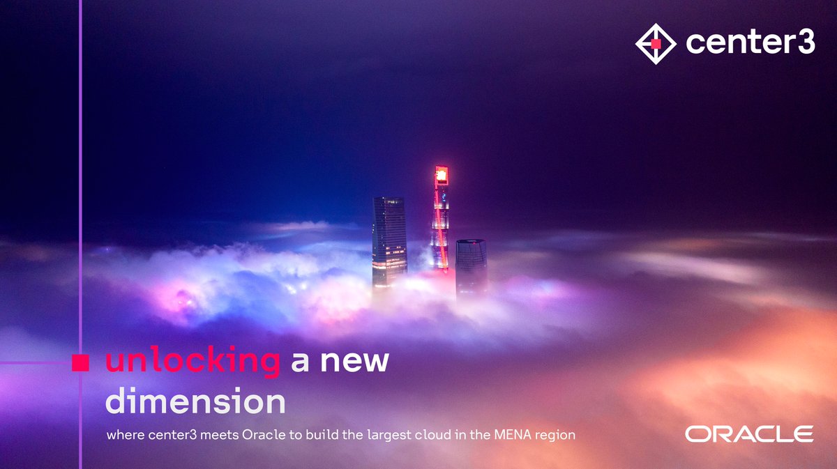 center3's tweet photo. The future of cloud services is here! We're thrilled to be collaborating with @Oracle_ME to bring cutting-edge solutions to Saudi Arabia. 
Together, we'll redefine possibilities! https://t.co/ylnHx4esDh