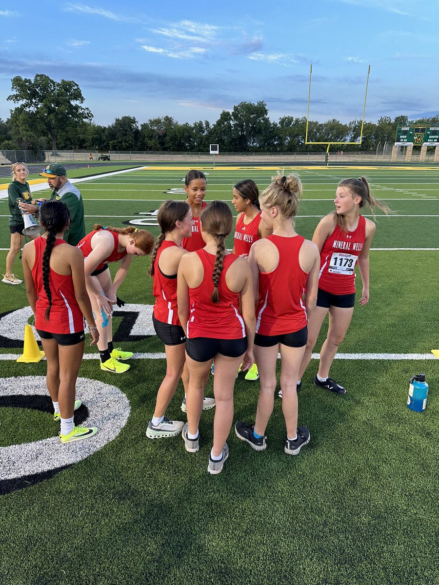MWHS_SOCCER's tweet photo. Mineral Wells XC starting up the season at Boyd 6 Mile Relay! First up the Lady Rams. Let’s go!! https://t.co/eocvkvWLFV
