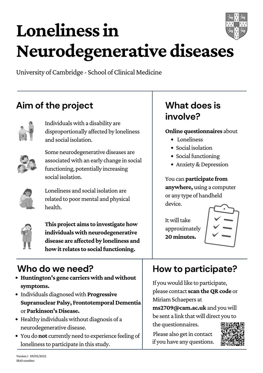 PSPAssociation's tweet photo. Are you affected by PSP?
Explore the impact of loneliness with a 20-min online questionnaire. Help uncover the connection between social skills and loneliness.
Contact Miriam Schaepers at ms2709@cam.ac.uk for details.
#NeuroStudy #LonelinessResearch https://t.co/7UzuC3DXtH