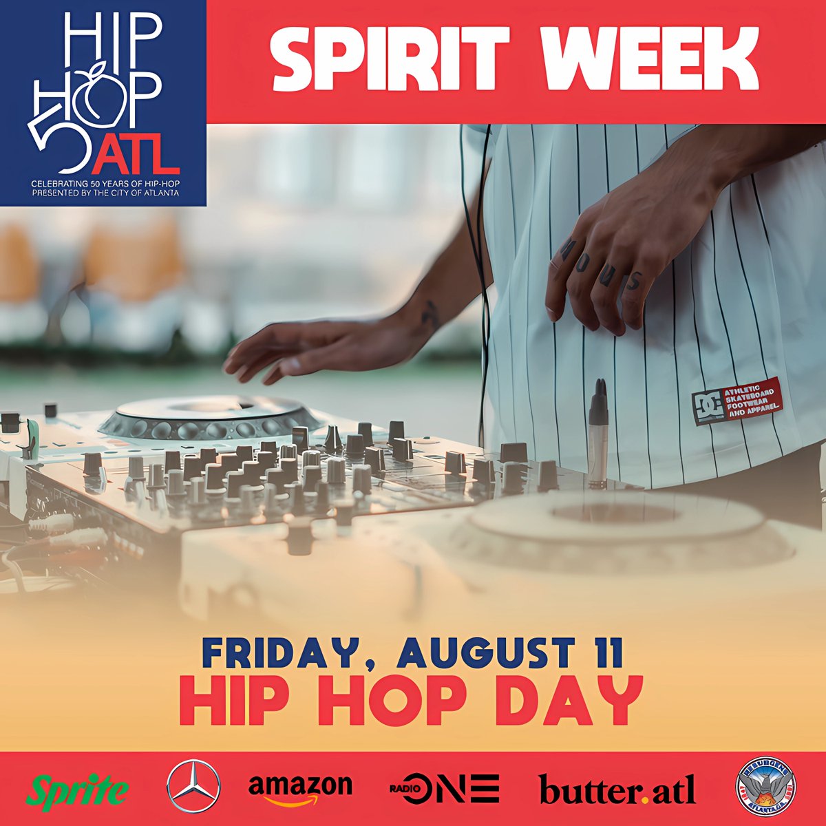 CityofAtlanta's tweet photo. From OutKast to Migos, ATL has been pivotal in shaping the sound and culture of Hip Hop. The #AtlantaSpiritWeek finale is taking us back to our roots. Share your favorite ATL hip hop artist or song & tag it #ATLHipHopDay. https://t.co/ossXcKW9Vx