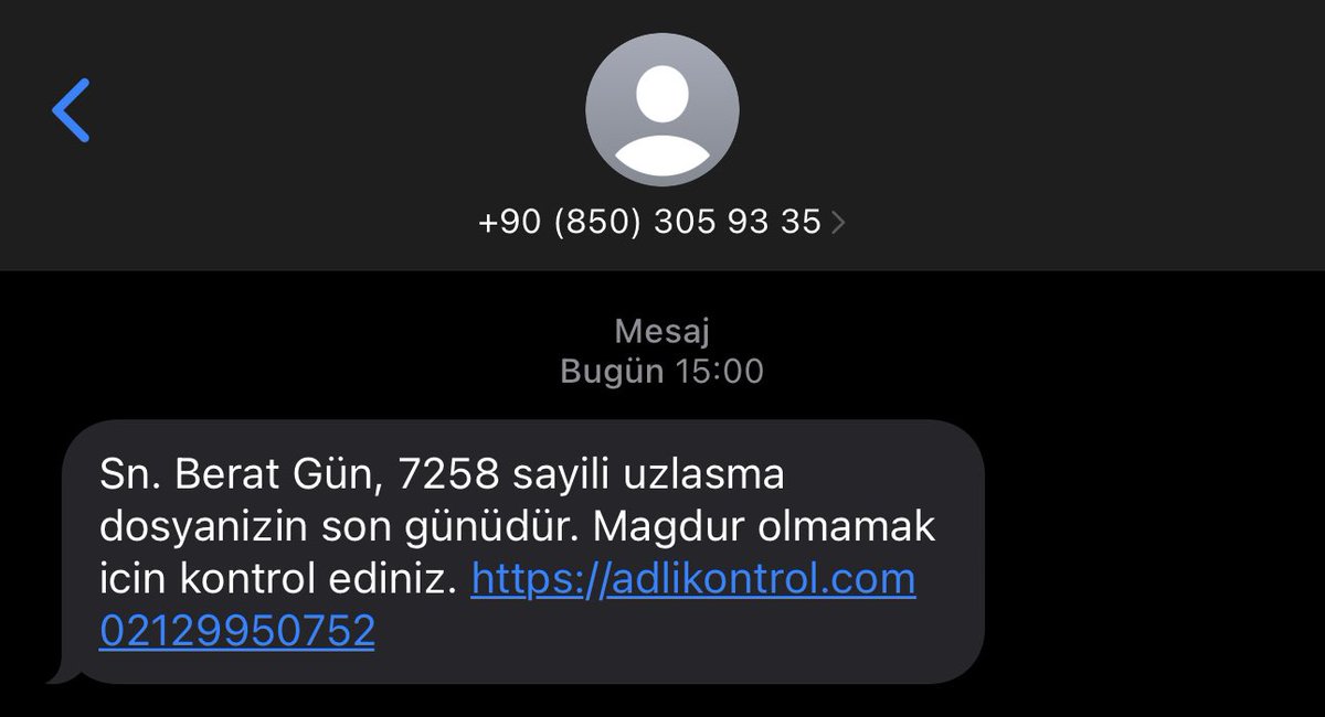 Her gün bu şekilde minimum 2 tane mesaj alıyorum. Bıktırdınız artık. Engel listem bunlarla dolu. Nasıl önüne geçemiyorsunuz ?