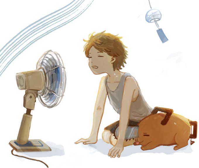 「brown hair electric fan」 illustration images(Latest)