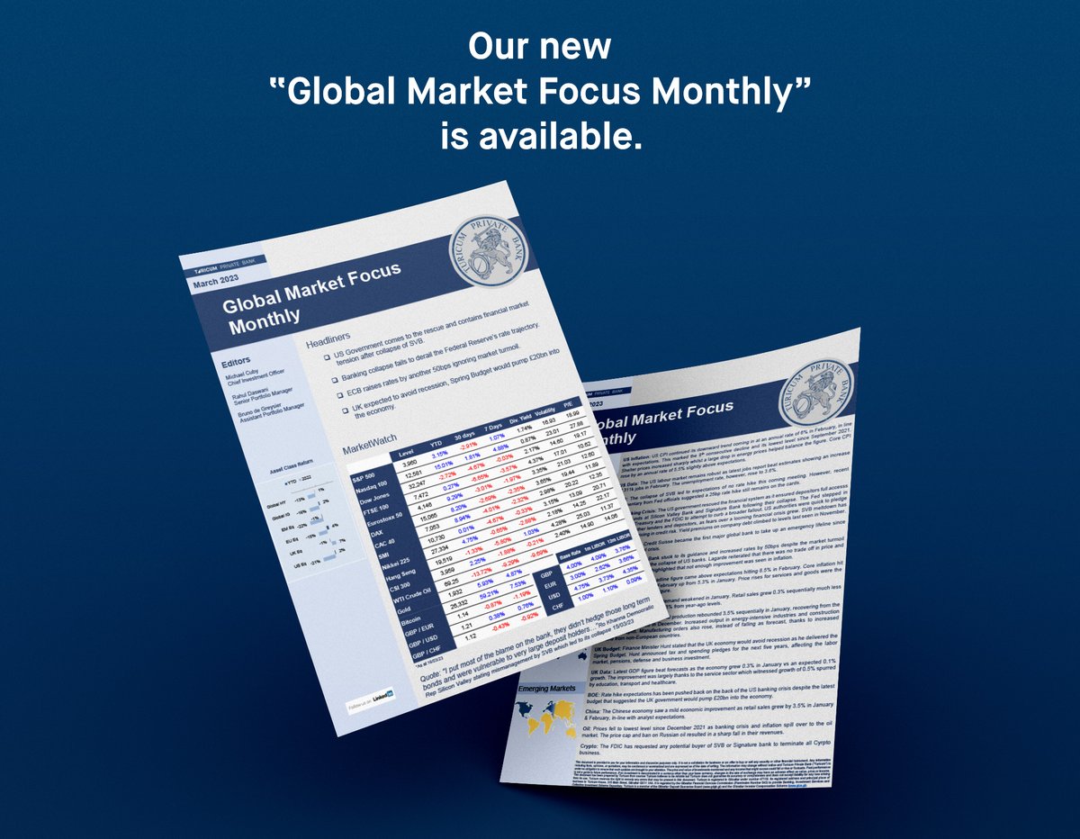 turicumpb's tweet photo. Our new “Global Market Focus Monthly” is available.

It will keep you informed about the stories that matter most in the global markets and economies.

#TuricumBank #TuricumGlobalMarketFocus #TuricumConnect #TuricumTrading #TuricumInvest #TuricumWealth #TuricumAdvisory 1/3 https://t.co/Nbk9MXhPlK