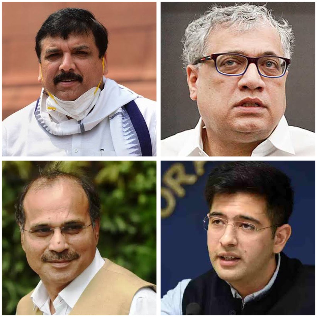 MahuaMoitraFans's tweet photo. MPs suspended in the current session by Modi Govt. For raising voice of people.

1- @SanjayAzadSln (AAP)
2- @derekobrienmp (TMC)
3- @adhirrcinc (INC)
4- @raghav_chadha (AAP)
5- @Sushilrinku_13 (AAP)

Darpok Modi Sarkar. https://t.co/QzjSBNwLcd