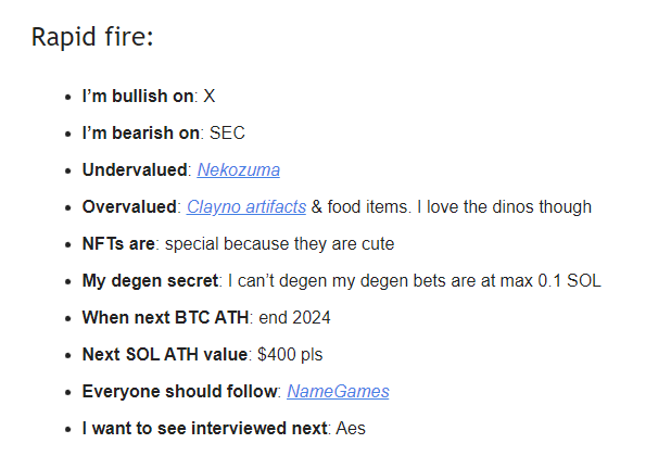 Another edition of Solana Diaries  just dropped! This time I had a pleasure of interviewing <a href="/decircusmaster/">CIRCE</a>  and hearing her unique perspective.

Check out the Rapid Fire round and read the rest of the conversation👇

thegoodiebag.beehiiv.com/p/ultimately-w…