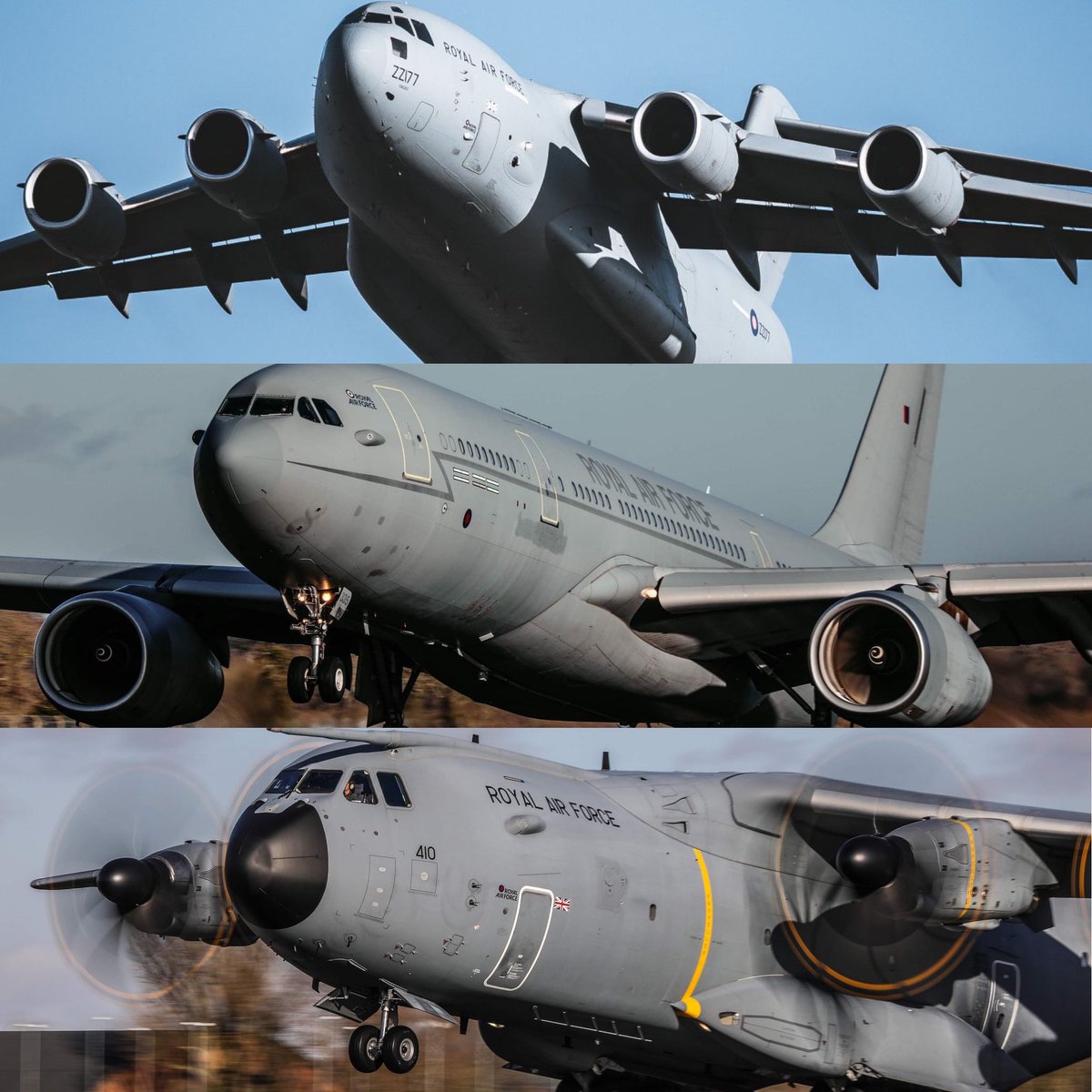 Next week you might spot our aircraft operating from different airfields across the UK ✈️ While our runway undergoes maintenance, the Air Mobility Force aircraft based at Brize Norton will be operating from @RAFWaddington 👋 @EMA_Airport 👋 @bhx_official 👋 @STN_Airport 👋