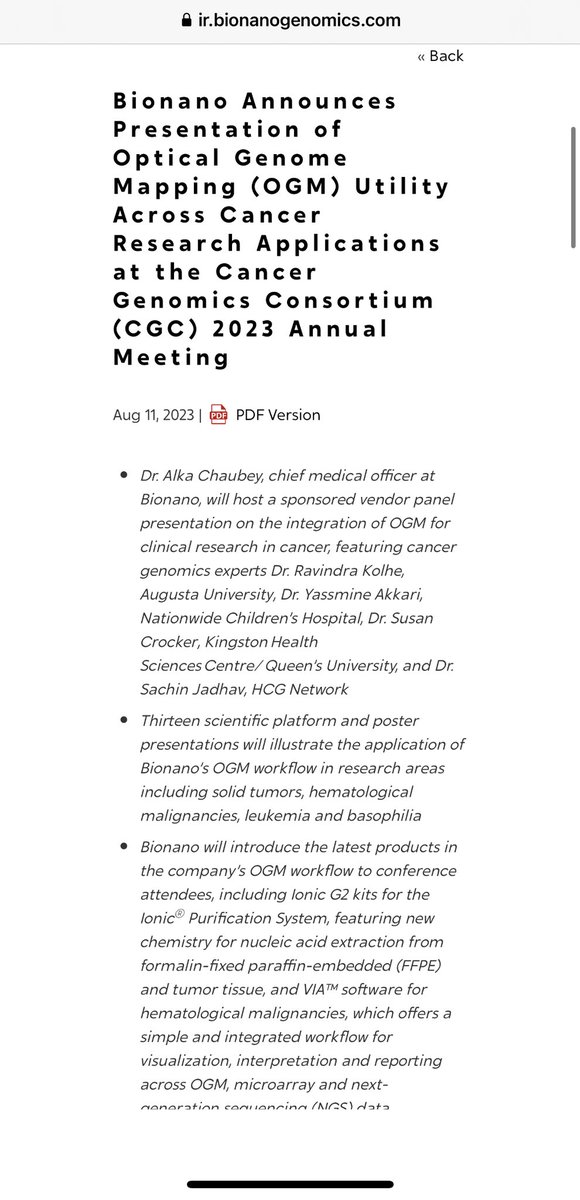 ciscojmd's tweet photo. $BNGO 📣🔥PR NEWS DROP: Bionano Announces Presentation of Optical Genome Mapping (OGM) Utility Across Cancer Research Applications at the Cancer Genomics Consortium (CGC) 2023 Annual Meeting #Bionano #OGM #BNGO #SaveLivesNotPockets
https://t.co/5Z2BvX1gnN https://t.co/S6nunIV0o8
