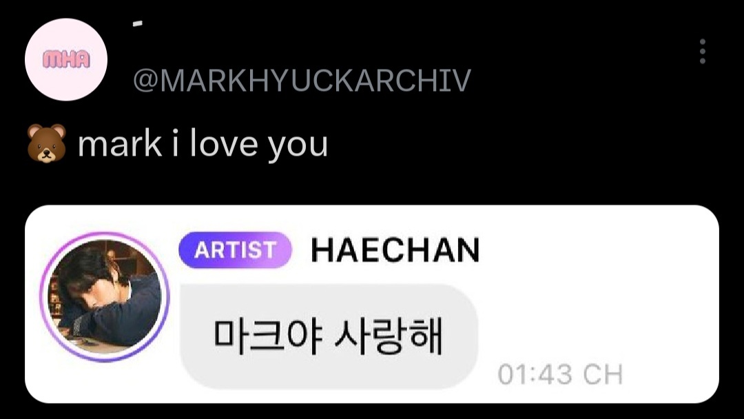 leehcmk's tweet photo. haechan really just loves mark so much 😭 https://t.co/icyrmBnqHq