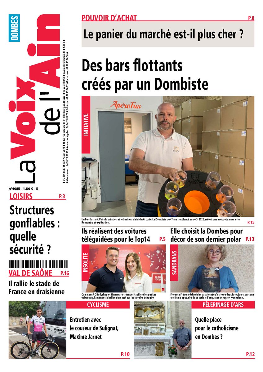 #VendrediLecture Cette semaine <a href="/lavoixdelain/">La Voix de l'Ain</a> revient sur l'incendie de la Brasserie du lac à la Plaine Tonique, vous fait découvrir l'entreprise qui réalise les voitures téléguidées du #Top 14, vous explique pourquoi la pyrale du buis fait un retour inquiétant dans le Revermont