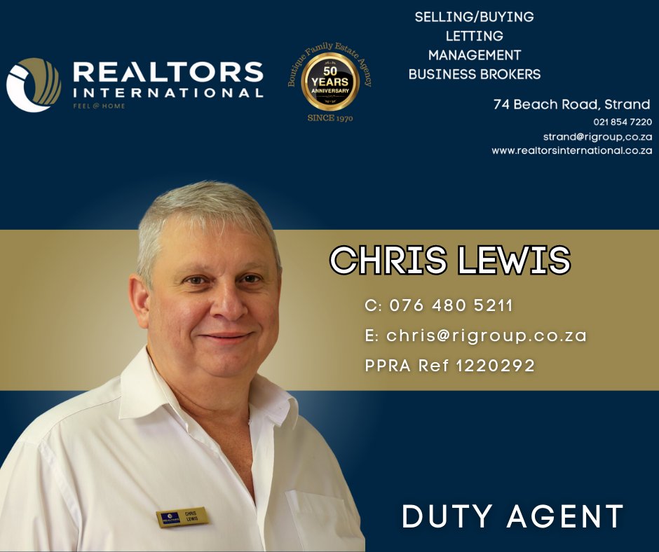 RealtorsStrand's tweet photo. For any questions regarding properties and Business Brokers, feel free to ask Chris Lewis.😎
👇👇👇
Our office is located at 74 Beach Road, Strand
Contact, 021 854 7220
strand@rigroup.co.za
https://t.co/MGlTawv999
👇👇👇
#africa #architechture #architecture #broker https://t.co/HIsCdywbCq