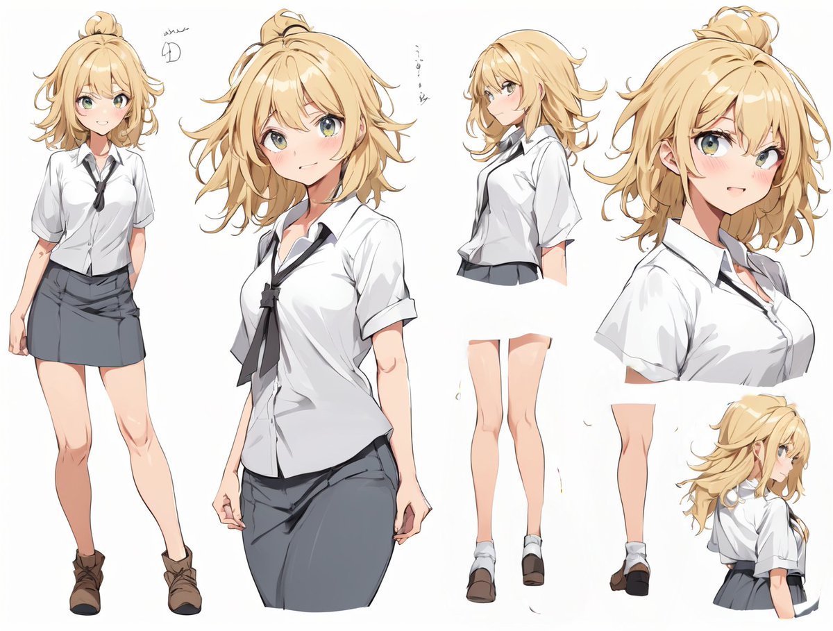 SDXLでもキャラデザ用三面図がつくれるか試してみました！ 敲きの