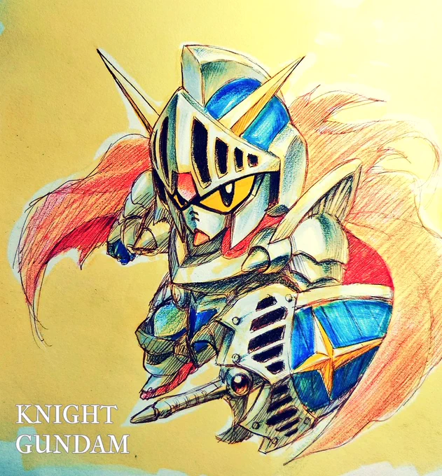 『ナイトガンダム物語』33周年という事で過去絵召喚!大幅加筆! #ナイトガンダム