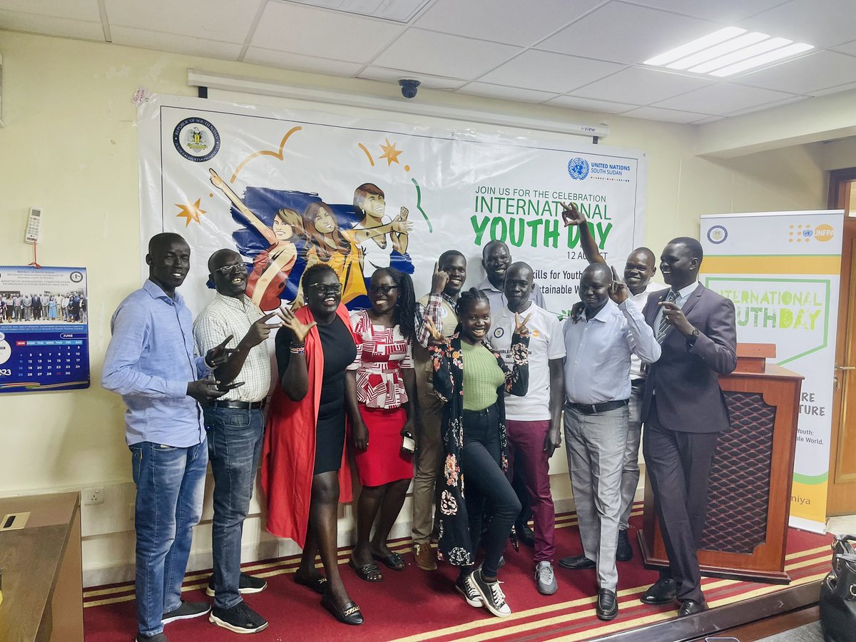 Abrahampieng's tweet photo. Happening Now #Ministry of Youth &amp; Sports kickoff #IYDSSD23 press conference under Theme:Green Skills 4 Youth : Towards a sustainable World 
@shabable @UNFPASouthSudan @worigori @bartelafric https://t.co/gFwVvaoCg0