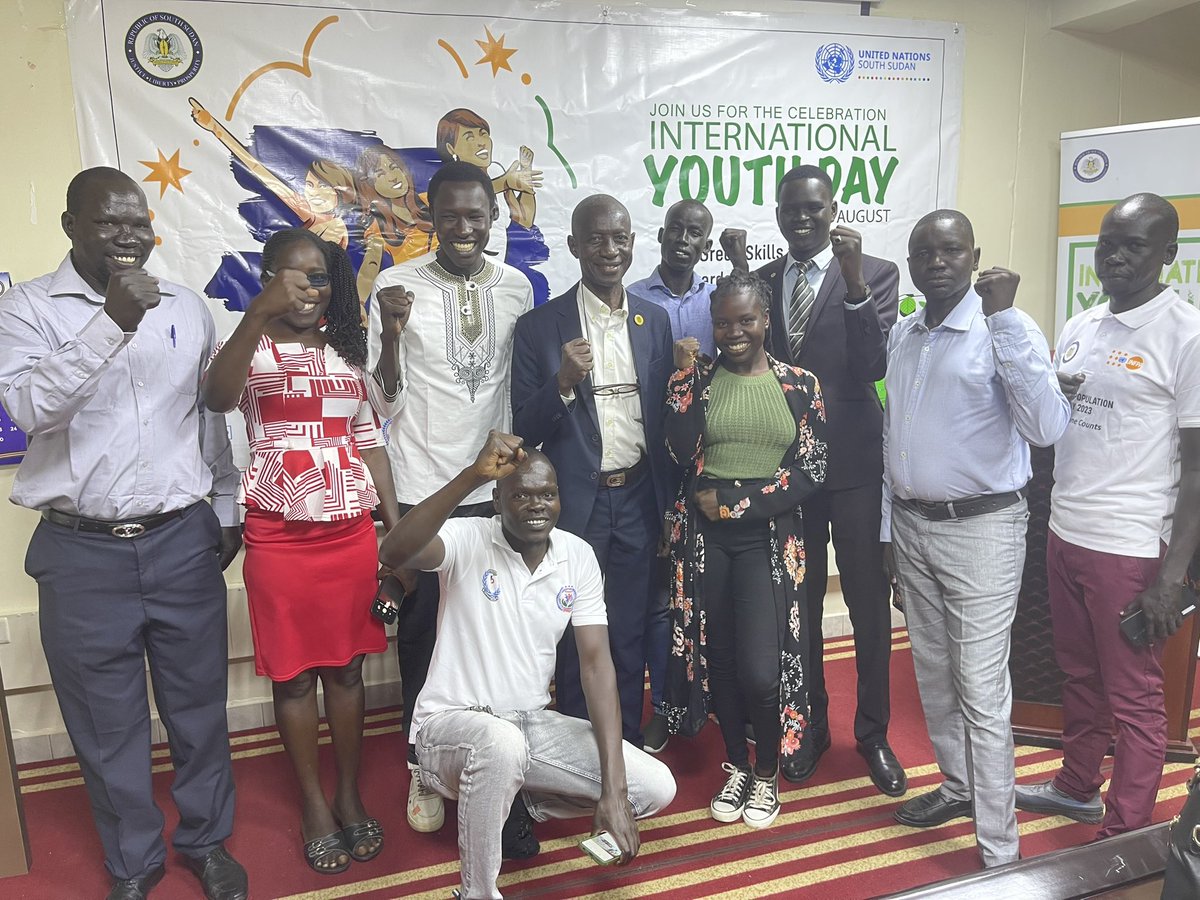 Abrahampieng's tweet photo. Happening Now #Ministry of Youth &amp; Sports kickoff #IYDSSD23 press conference under Theme:Green Skills 4 Youth : Towards a sustainable World 
@shabable @UNFPASouthSudan @worigori @bartelafric https://t.co/gFwVvaoCg0