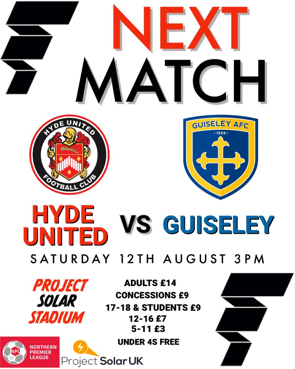hydeunited's tweet photo. Only 1️⃣ day to go now until our league season kicks off with a home game at the @ProjectSolarBE stadium against @GuiseleyAFC. Come and support the lads as we look to get started with a win. 

#OneClub #TigersHyde 

https://t.co/LJQFzj1M96 https://t.co/gU2IOlmJip