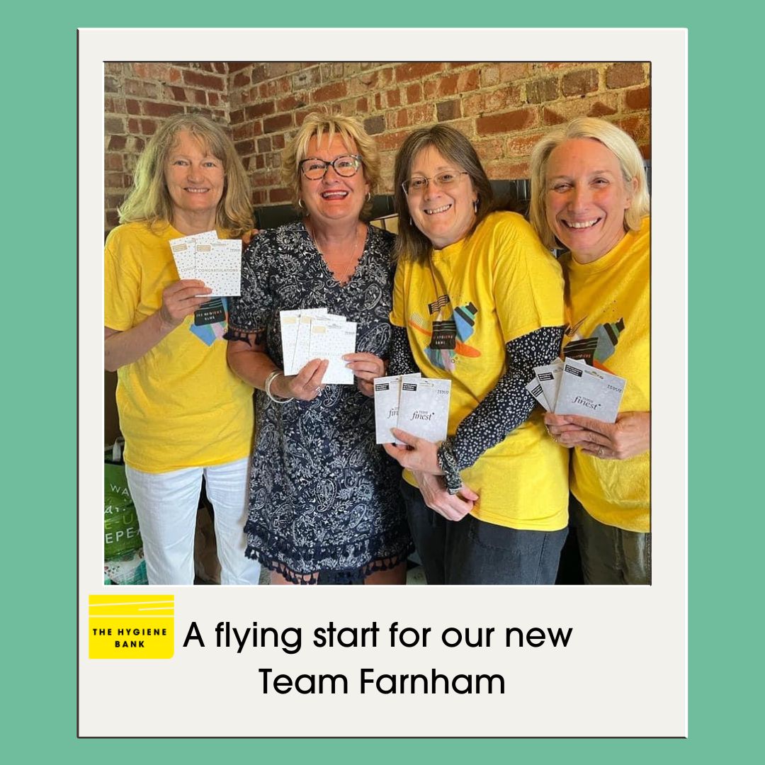 thehygienebank's tweet photo. A flying start for the new faces at #TeamFarnham
We're thrilled to welcome the new Farnham team ๐
They're off to a flying start thanks to the @ZCTrust who awarded them ยฃ500 of @Tesco vouchers! ๐
Be inspired. Join in.
https://t.co/9H2spOysFD
#EveryoneDeservesToFeelClean https://t.co/d1gqdqGlO4