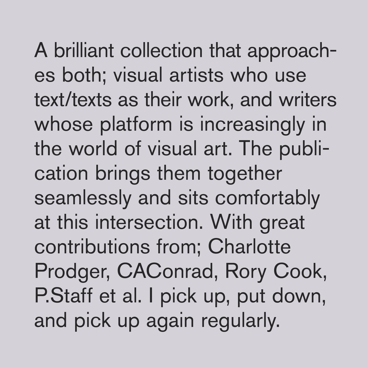 FreelandsF's tweet photo. This week's #FurtherReading is 'Intertitles: An anthology of work situated at the intersection of writing and the visual arts' ed. by Jess Chandler, Aimee Selby, Hana Noorali and Lynton Talbot and was chosen by Stuart Fallon. https://t.co/XDt1iChi8v