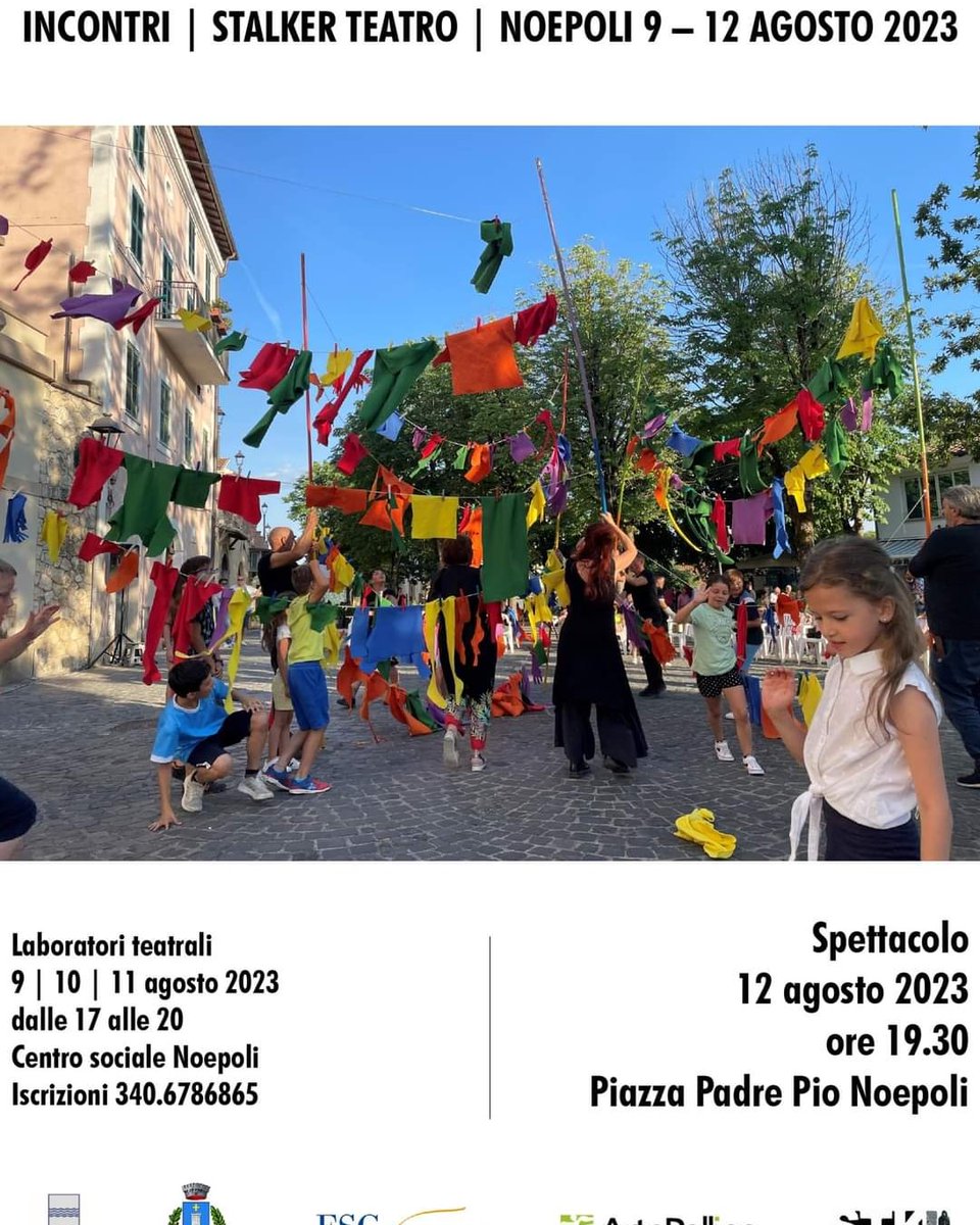 "Un evento che fonde insieme creazione artistica e gioco collettivo, rito comunitario e festa. Uno spettacolo umanamente e socialmente prezioso, ma anche esteticamente incantevole."
Vi aspettiamo domani a Noepoli alle 19.30.
#staytuned #arteparte #Teatro #UNALTROSUD #Basilicata